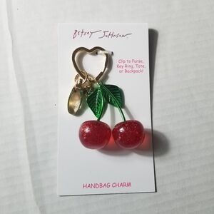 NWT BETSEY JOHNSON CHERRY HANDBAG CHARM